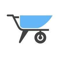 Cement Trolley Glyph Blue and Black Icon vector