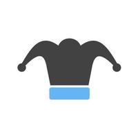 sombrero de tonto glifo icono azul y negro vector