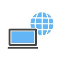 Internet Glyph Blue and Black Icon vector