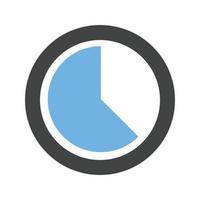 Timelapse Glyph Blue and Black Icon vector