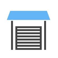 Garage Glyph Blue and Black Icon vector