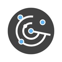 Radar Glyph Blue and Black Icon vector