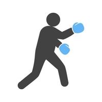 Boxing Glyph Blue and Black Icon vector
