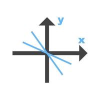 Linear Function Glyph Blue and Black Icon vector