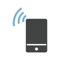 Connected Device Glyph Blue and Black Icon vector