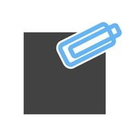 Attachment Glyph Blue and Black Icon vector