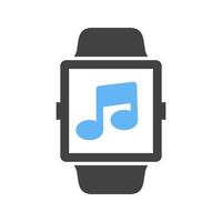 Music App Glyph Blue and Black Icon vector