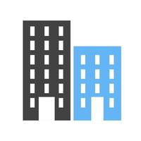 plaza residencial glifo icono azul y negro vector