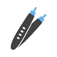 Forceps II Glyph Blue and Black Icon vector