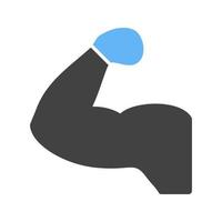 Muscles Glyph Blue and Black Icon vector