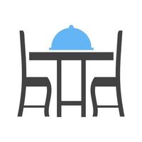 Dinner Table II Glyph Blue and Black Icon vector