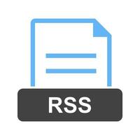 RSS Glyph Blue and Black Icon vector
