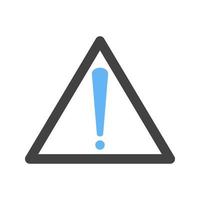 Warning Glyph Blue and Black Icon vector