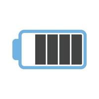 Half Battery Glyph Blue and Black Icon vector