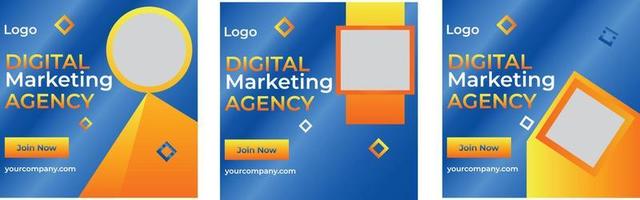 Free Editorial Digital Marketing Agency Social Media Post vector