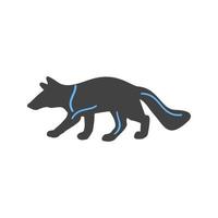 Wolf Glyph Blue and Black Icon vector