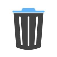 Dustbin Glyph Blue and Black Icon vector