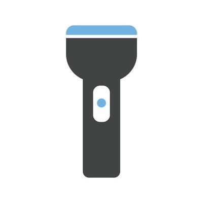 Flashlight Glyph Blue and Black Icon