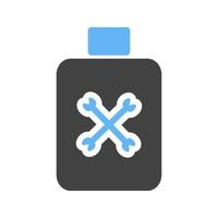 Pesticide Bottle Glyph Blue and Black Icon vector