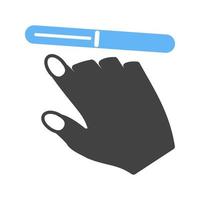 Nail Filer Glyph Blue and Black Icon vector