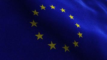 Europa vlag, textiel achtergrond, Europese video
