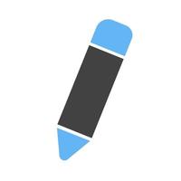 Pencil Glyph Blue and Black Icon vector