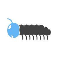 Caterpiller Glyph Blue and Black Icon vector