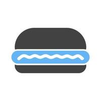 Burger Glyph Blue and Black Icon vector