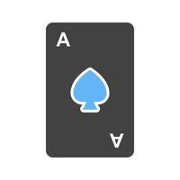 Playing Card Glyph Blue and Black Icon vector