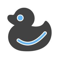Duck Glyph Blue and Black Icon vector