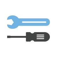 Tools Glyph Blue and Black Icon vector