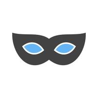 Eye Mask Glyph Blue and Black Icon vector