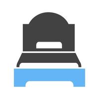 Single Bed Glyph Blue and Black Icon vector