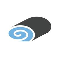 Swiss Roll Glyph Blue and Black Icon vector