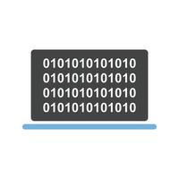 Computer Binary Code Glyph Blue and Black Icon vector