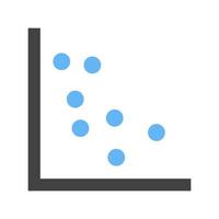 Scatter Plot I Glyph Blue and Black Icon vector