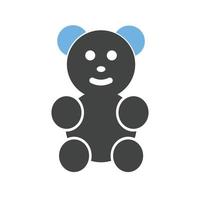 Bear Glyph Blue and Black Icon vector