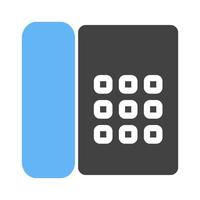 Phone Glyph Blue and Black Icon vector