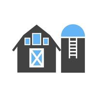 Silo Glyph Blue and Black Icon vector