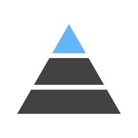 Pyramid Chart Glyph Blue and Black Icon
