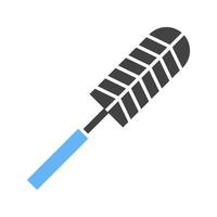 Cobweb Duster Glyph Blue and Black Icon vector