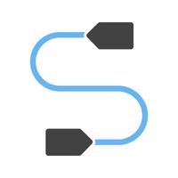 conector cable glifo icono azul y negro vector