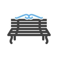 Metal Bench Glyph Blue and Black Icon vector