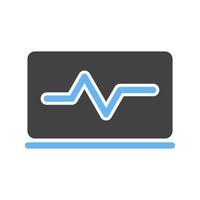 Online Statistics Glyph Blue and Black Icon vector