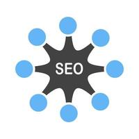 SEO Promotion Glyph Blue and Black Icon vector