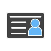 tarjeta de identificación de estudiante glifo icono azul y negro vector