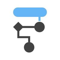 Design Algorithm Glyph Blue and Black Icon vector