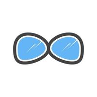 Goggles Glyph Blue and Black Icon vector