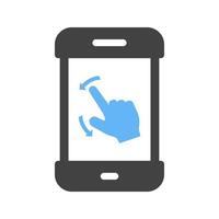 Gestures Glyph Blue and Black Icon vector