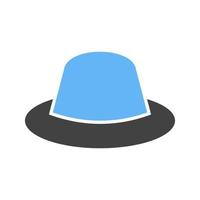 Hat Glyph Blue and Black Icon vector